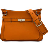 エルメス HERMES ジプシェール34 □P刻 オレンジ シルバー金具 トリヨン レディース ショルダーバッグ