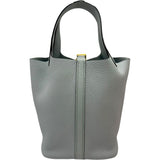 エルメス HERMES ピコタンロックPM U刻 ブルーペール ゴールド金具 トリヨン レディース ハンドバッグ