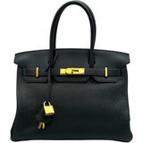 エルメス HERMES バーキン30 □G刻 ブラック ゴールド金具 トリヨン レディース ハンドバッグ
