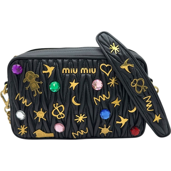ミュウミュウ miu miu マテラッセ ショルダーバッグ 5BH118 ブラック