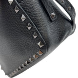 ヴァレンティノ VALENTINO ロックスタッズ ショルダーバッグ ブラック　シルバー金具 レザー レディース ショルダーバッグ