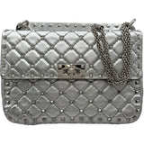 ヴァレンティノ VALENTINO ロックスタッズ スパイクハンドバッグ シルバー　シルバー金具 レザー レディース ハンドバッグ