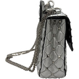 ヴァレンティノ VALENTINO ロックスタッズ スパイクハンドバッグ シルバー　シルバー金具 レザー レディース ハンドバッグ
