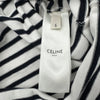 セリーヌ CELINE トリオンフ刺繍ボーダー長袖カットソー 2X404680D ホワイト/ブラック コットン レディース カットソー