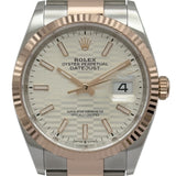 ロレックス ROLEX デイトジャスト36 フルーテッドモチーフ 126231 シルバー ピンクゴールド/ステンレススチール メンズ 腕時計