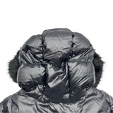 モンクレール MONCLER LAICHE ファー付ダウンジャケット ブラック ナイロン レディース ダウンジャケット