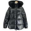 モンクレール MONCLER LAICHE ファー付ダウンジャケット ブラック ナイロン レディース ダウンジャケット