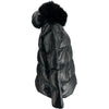 モンクレール MONCLER LAICHE ファー付ダウンジャケット ブラック ナイロン レディース ダウンジャケット