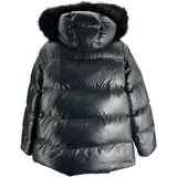 モンクレール MONCLER LAICHE ファー付ダウンジャケット ブラック ナイロン レディース ダウンジャケット