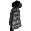 モンクレール MONCLER LAICHE ファー付ダウンジャケット ブラック ナイロン レディース ダウンジャケット