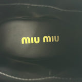 ミュウミュウ miu miu ロゴレザーショートブーツ 5U966D ブラック レザー レディース ブーツ
