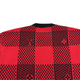 ルイ・ヴィトン LOUIS VUITTON モノグラム チェック ニットセーター HRN86W レッド ウール メンズ セーター