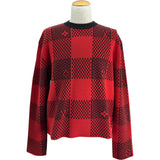 ルイ・ヴィトン LOUIS VUITTON モノグラム チェック ニットセーター HRN86W レッド ウール メンズ セーター