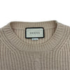 グッチ GUCCI インターロッキングGケーブルニット 597732 ベージュ ウール レディース ニット