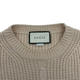 グッチ GUCCI インターロッキングGケーブルニット 597732 ベージュ ウール レディース ニット