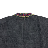 シャネル CHANEL ノーカラーツイードジャケット P38673 ブラック ツイード レディース ノーカラージャケット