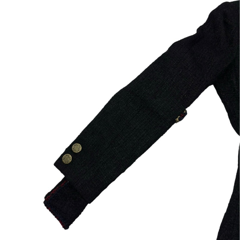 シャネル CHANEL ノーカラーツイードジャケット P38673 ブラック
