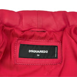 ディースクエアード DSQUARED レザーダウンジャケット 72AM0384X8131 レッド レザー レディース ダウンジャケット