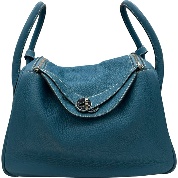 エルメス リンディ30 エルメス HERMES リンディ30 □J刻 ブルージーン シルバー金具
