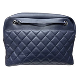 シャネル CHANEL マトラッセチェーントートバッグ ネイビー シルバー金具 ラムスキン レディース トートバッグ