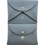 エルメス HERMES カルヴィ デュオ K刻印 グリパンタン/シルバー金具 エプソン レディース カードケース