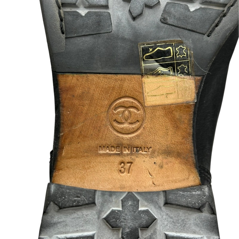 シャネル CHANEL キルティングレザーショートブーツ G29324 ブラック