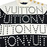 ルイ・ヴィトン LOUIS VUITTON シグネチャーチャンキーストライプニットセーター FOKL20 ホワイト ウール メンズ セーター