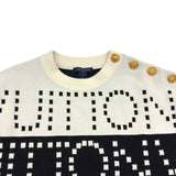 ルイ・ヴィトン LOUIS VUITTON シグネチャーチャンキーストライプニットセーター FOKL20 ホワイト ウール メンズ セーター