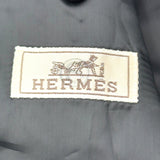 エルメス HERMES チェック柄テーラードジャケット ブラック ウール メンズ テーラードジャケット