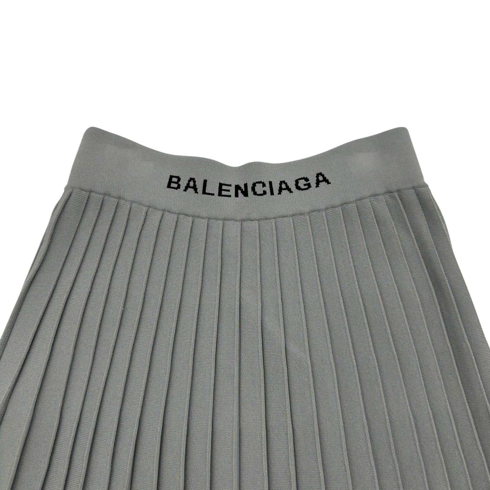 バレンシアガ BALENCIAGA ロゴプリーツロングスカート 620998 グレー