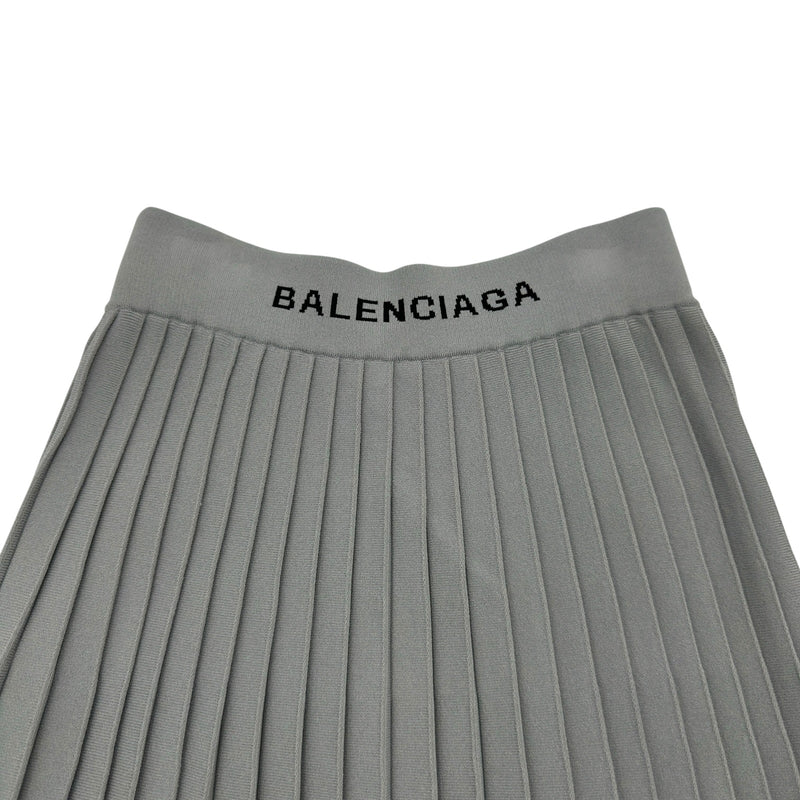 バレンシアガ BALENCIAGA ロゴプリーツロングスカート 620998 グレー