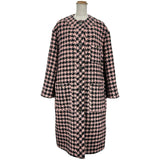 グッチ GUCCI ハウンドトゥースツイードロングコート 664249 ピンク ウール レディース その他アウター