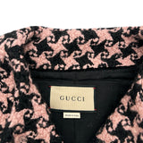 グッチ GUCCI ハウンドトゥースツイードロングコート 664249 ピンク ウール レディース その他アウター