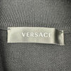 ヴェルサーチ VERSACE ロゴプリント切替ニットブルゾン 1012544 ブラック コットン/ウール メンズ ブルゾン