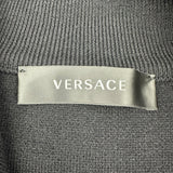ヴェルサーチ VERSACE ロゴプリント切替ニットブルゾン 1012544 ブラック コットン/ウール メンズ ブルゾン