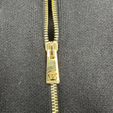 ヴェルサーチ VERSACE ロゴプリント切替ニットブルゾン 1012544 ブラック コットン/ウール メンズ ブルゾン
