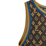 ルイ・ヴィトン LOUIS VUITTON モノグラム総柄 ノースリーブワンピース FJKD94 ブラウン シルク レディース ワンピース