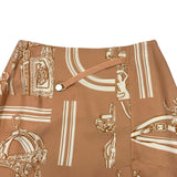 エルメス HERMES 総柄シルクスカート 4E0330DQ ピンク シルク レディース スカート