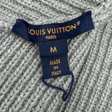 ルイ・ヴィトン LOUIS VUITTON ロゴパッチニットセーター FRKC95 グレー ウール レディース カーディガン