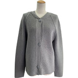 ルイ・ヴィトン LOUIS VUITTON ロゴパッチニットセーター FRKC95 グレー ウール レディース カーディガン