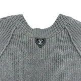 ルイ・ヴィトン LOUIS VUITTON ロゴパッチニットセーター FRKC95 グレー ウール レディース カーディガン