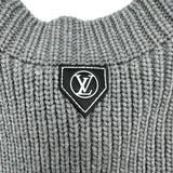 ルイ・ヴィトン LOUIS VUITTON ロゴパッチニットセーター FRKC95 グレー ウール レディース カーディガン