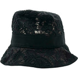 クリスチャン・ディオール Christian Dior ロゴ刺繍レースバケットハット 32DBM923X148 ブラック コットン ユニセックス その他ファッション雑貨