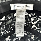 クリスチャン・ディオール Christian Dior ロゴ刺繍レースバケットハット 32DBM923X148 ブラック コットン ユニセックス その他ファッション雑貨