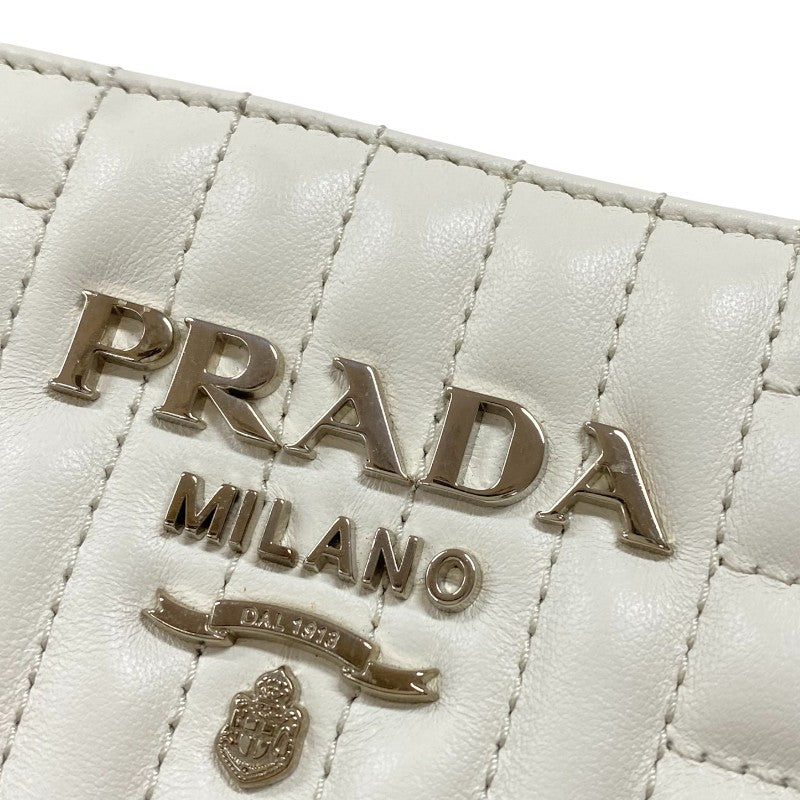 プラダ PRADA ダイアグラム ハンドバッグ 1BA165 ホワイト カーフ 