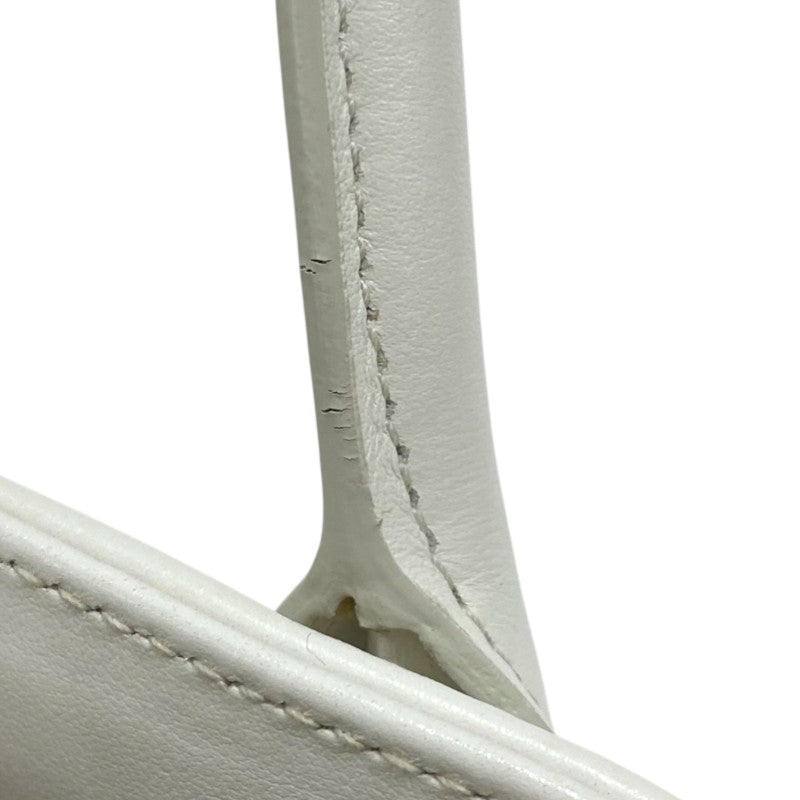 プラダ PRADA ダイアグラム ハンドバッグ 1BA165 ホワイト カーフ 