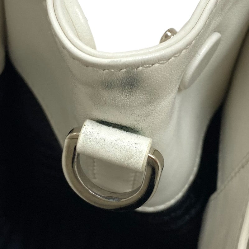 プラダ PRADA ダイアグラム ハンドバッグ 1BA165 ホワイト カーフ 