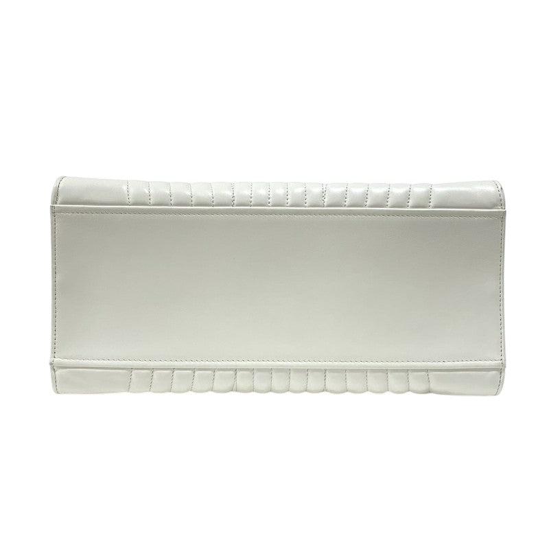 プラダ PRADA ダイアグラム ハンドバッグ 1BA165 ホワイト カーフ 