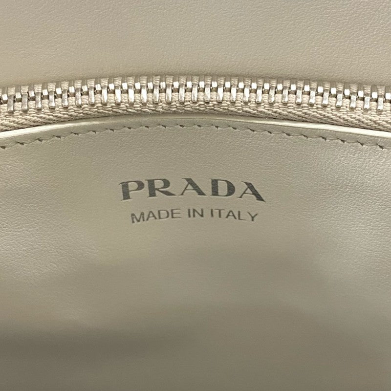 プラダ PRADA ダイアグラム ハンドバッグ 1BA165 ホワイト カーフ 