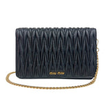 ミュウミュウ miu miu マテラッセチェーンウォレット 5BP001 ブラック ナッパレザー レディース ショルダーバッグ